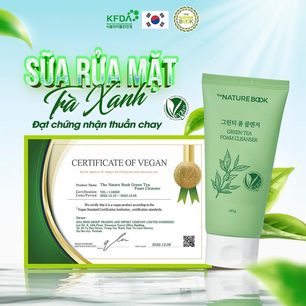 Sữa Rửa Mặt Trà Xanh Nature Book