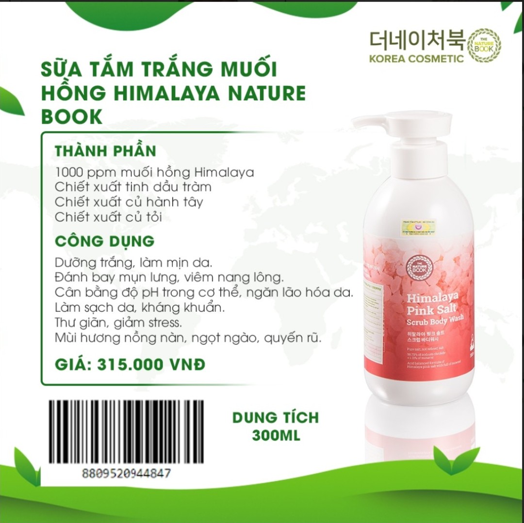 Sữa Tắm Trắng Muối Hồng Himalaya Nature Book