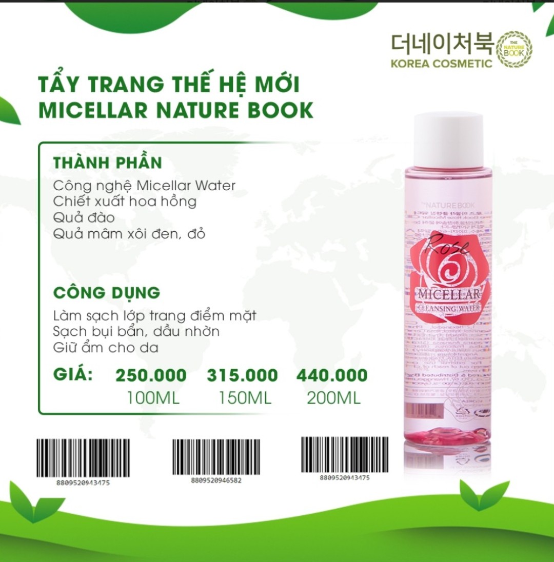 Nước Tẩy Trang Micellar Nature Book